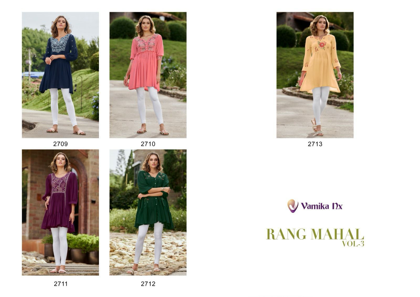 Rang Mahal Vol 3 By Vamika Nx Rayon Ladies Tunic Top Wholesale Shop In Surat